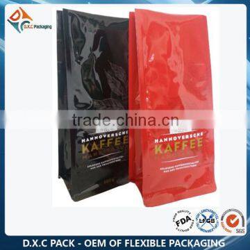 Flat Bottom Coffee Bags With Valve In Custom Printed