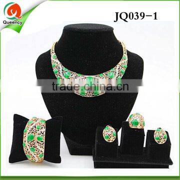 fashion jewelry gold color /women indian custom stone crystal jewelry set for party