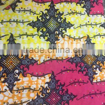 hollandais wax fabric with colorful stone good quality soso real wax