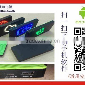 MINI LED clock power bank with Bluetooth mini led display---10000mAh