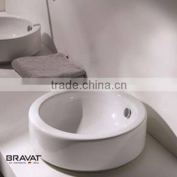 Semi-Recessed ceramic wash hand basin for countertop or vanity unit installation C22135W                        
                                                Quality Choice