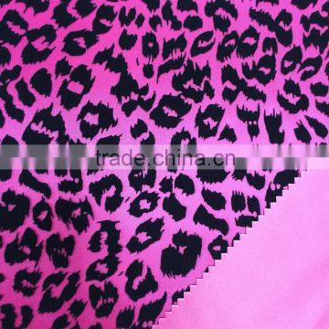 New fashion satin PVC synthetic leather leopard design flock for handbag