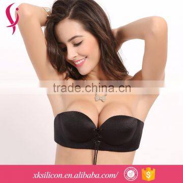 OEM Low Price Sexy Girl Strapless Invisible Printed Silicone Bra For Swimsuits