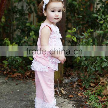 New design baby clothing Comfortable Baby girls Lace Pink ruffle pants