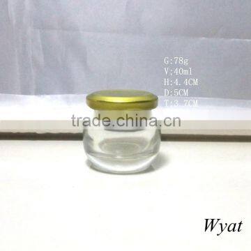 cheap small round glass jam jar mini glass honey storage jars 40ml 1.2oz                        
                                                Quality Choice