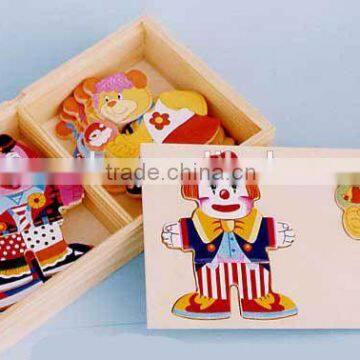 High Quality Jester and Lion Custom Wooden Puzzle in Box