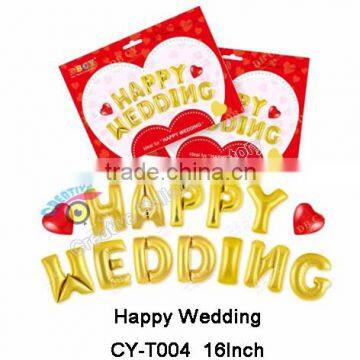 2016 New Arrival Happy Wedding Letter Set Foil Balloons Wedding Party Decoration