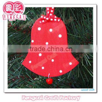 Bell Shape Painted Wood Christmas Decoration(wooden crafts/wood gift/wood art in laser-cutting & engraving)