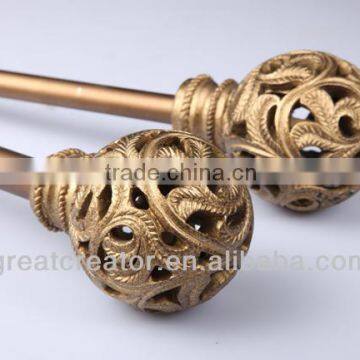 Elegant Living Room Curtain Rods Window Curtain Accessory Gold Curtain Finials