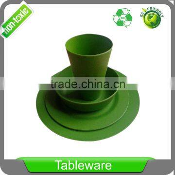 Biodegradable Eco Friendly Bamboo Fiber Dinnerware Large 9 Inch Round Dinner Plate Set in Gift Box photo-4