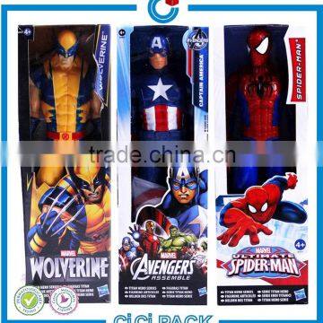 Best quality good reputation super hero paper box packaging with clear window