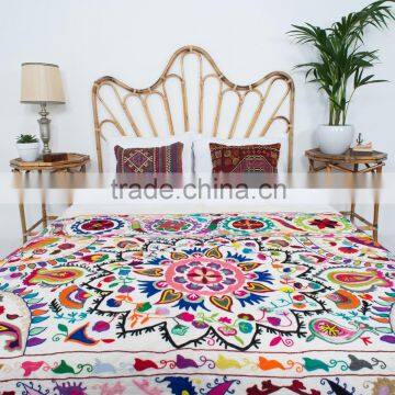 Hand Embroidered Suzani Throw Indian Uzbek Suzani Wall Hanging Suzani Tapestry Suzani Blanket Suzani Bedding