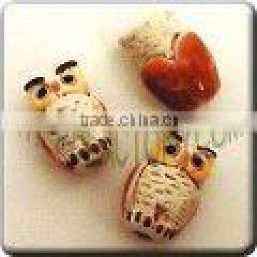 Ceramic small animal shape bead - Cute little Owl