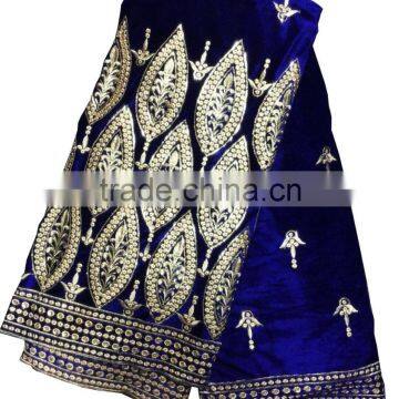 Fashion Trending Beautiful Purple Color African Voile Velvet Lace Fabrics for Sale photo-3