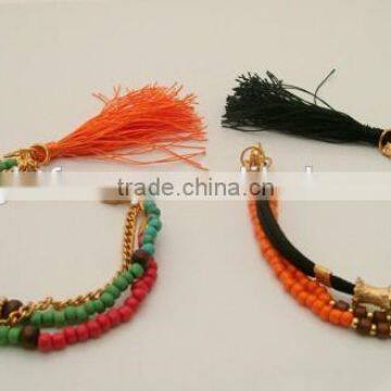 Tribal Bracelet ,Tassel Bracelet ,Beaded Bracelet ,Boho Bracelet ,Gypsy Bracelet Women's Accessory , Summer Bracelet photo-2