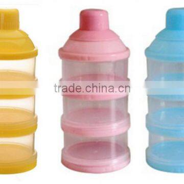 Hot sale factory price BPA free 3 layers towl shape muntifunctional milk powder dispenser container for baby use