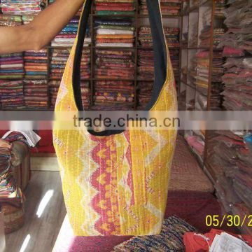 Handmade Vintage Kantha Sari Patchwork~Sadhu Bag directly from manufacturer in India at discounted prices