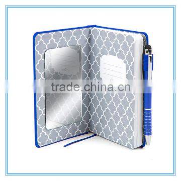 wholesale stationery beautiful hardcover notebook with mirror and diary for school