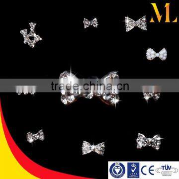 PNM506 DIY alloy super shining 14 pieces diamonds bowknot japanese nail art