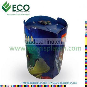 Corrugated plastic candy display bins, round dump bins