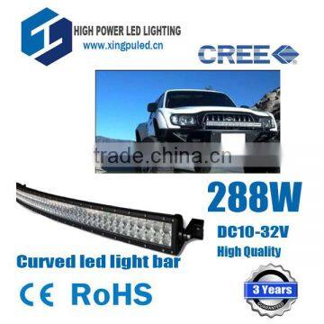 288W Curved Led Light Bar 52 inch led light bar offroad light bar