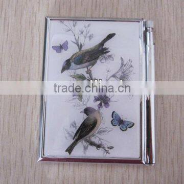 square shape metal Note Book with logo for promotional