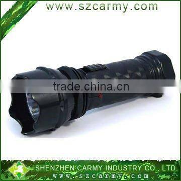 Resin High Power Military Use Black Chargeable Strong Light LED Electric Torch