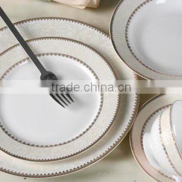 top class golden porcelain Pakistan India stylish royal fine bone china dinner plate