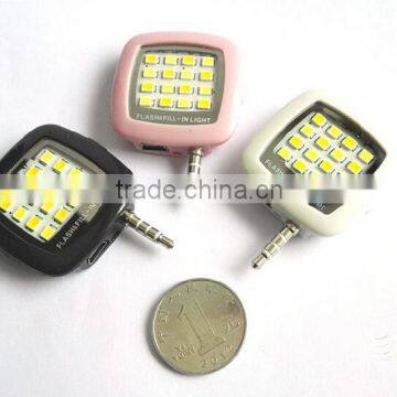 2015 Hot LED Flash Mini Selfie Sync Flashlight for iPhone6 6plus 5s 4s Galaxy S5 Note 3 4 Camera SmartPhone Multiple Photography
