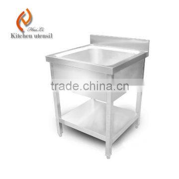 Single bowl heavy duty commercial industrial ss kitchen sink cabinet used for home hotel restaurant with backsplash under shelf