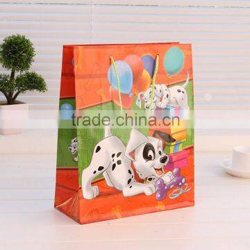 large red drawstrings Hello kitty and dog paper gift bag for happy birthday/Valentine's Day