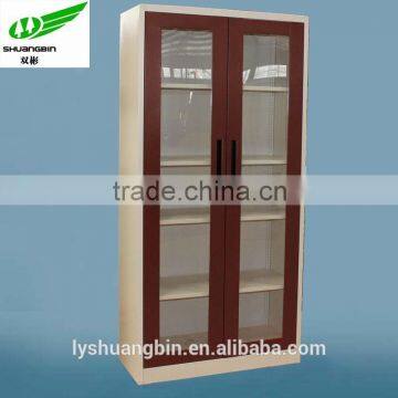 Full height double color glass door for steel cupboard price
