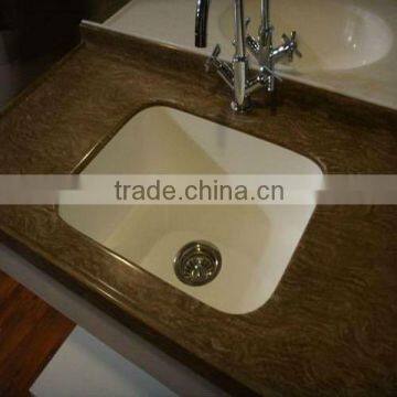 perfect solid surface single bowl with drainer sink