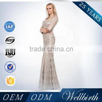 Hot Selling Vintage Long Sleeve Mermaid 2016 Evening Wedding Dress photo-5