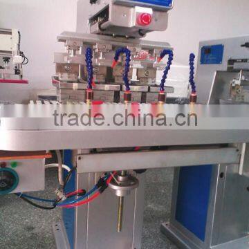 Semi-automatic Pneumatic 4-Color Conveyor Belt Pen Pad Printing Machine With Open Ink Tray photo-3