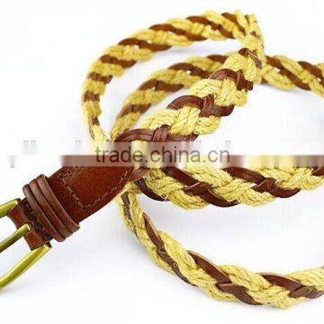 2015 Factory Directly Selling Lady Cow Braided Leather Belt