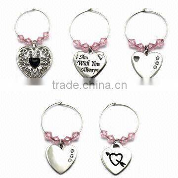 Love Wine Bottle Charms, with Loop Diameter of 37mm