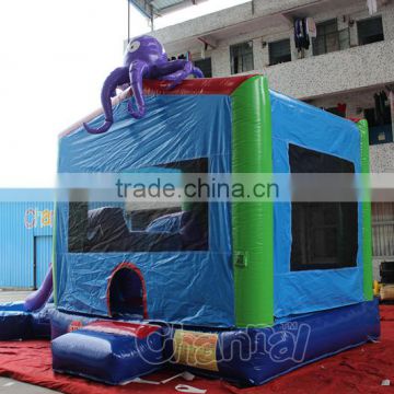 octopus inflatable bouncy castle with water slide