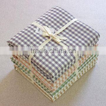 100% Pre Washed Yarn Dyed Coffee Grid Cotton Sheet Fabric