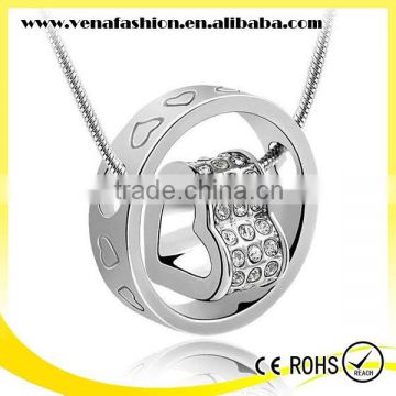 ring heart design small moq crystal pendant necklace                        
                                                Quality Choice