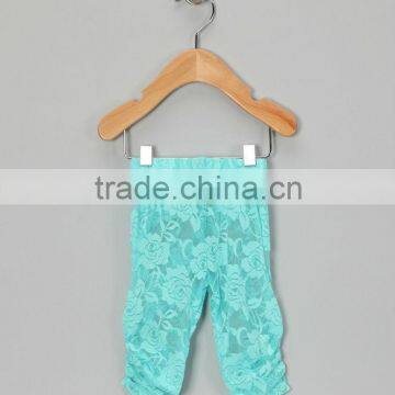Fast shipping baby leggings printed wholesale auqa lace boutique kids leggings children pink lace leggings