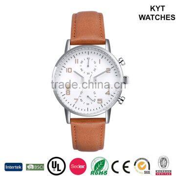 KYT Silver / Gold / Rose Gold Case 5ATM Water Resistant Wrist Quartz Mens Watch Chronograph Quality Choice photo-2