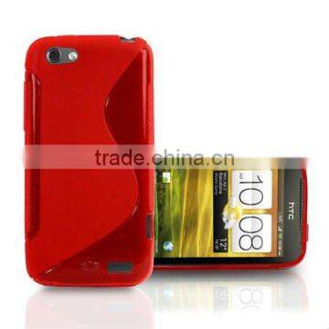 red S-line Gel silicon Case Rubber Skin Tpu Cover For htc one v