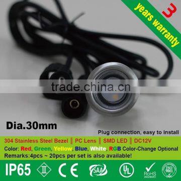 Set of 20 x 30mm Recessed LED Stair Lighting Fixtures / 12Volt Mini LED Stair Lighting Fixtures photo-2