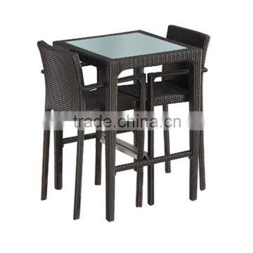 Outdoor high rectangle bar table with chairs