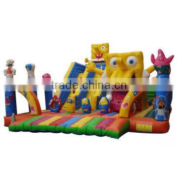 2015 hot commercial spongebob inflatable slide