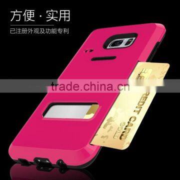 Newest card holder pocket phone case for samsung s7 ,slide armor phone case for iphone 6
