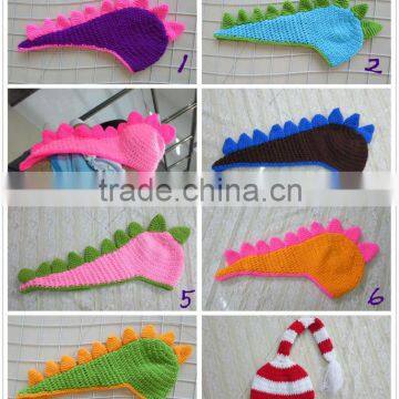 Hot Sale! Cute Crochet Animal Dinosaur Hats Hand Crochet Winter Hat for Children in Stock