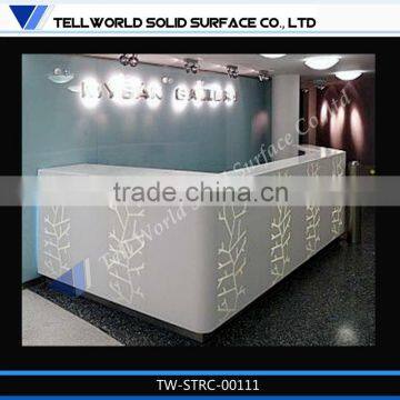 2015 Tellworld modern design nail salon solid surface reception desk