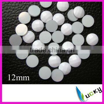 12mm hot fix epoxy faceted epoxy opaque white color